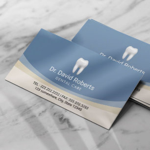 Pastel Blue en beige Professional Dental Care Afsprakenkaartje