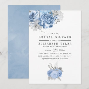 Pastel Blue en Gold Roos Vrijgezellenfeest Kaart