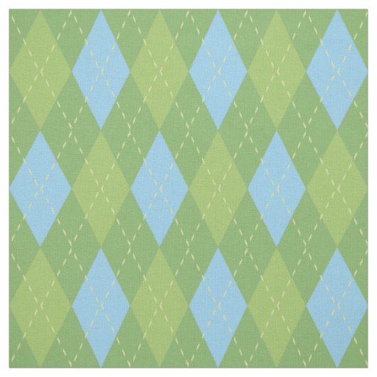 Pastel Blue en Green Argyle Pattern Stof (Swatch)