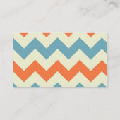 Pastel Blue en Oranje Chevron Stripes Visitekaartje (Achterkant)