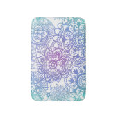 Pastel Blue en Paars Mandala Pattern Bath Mat (Voorkant Verticaal)