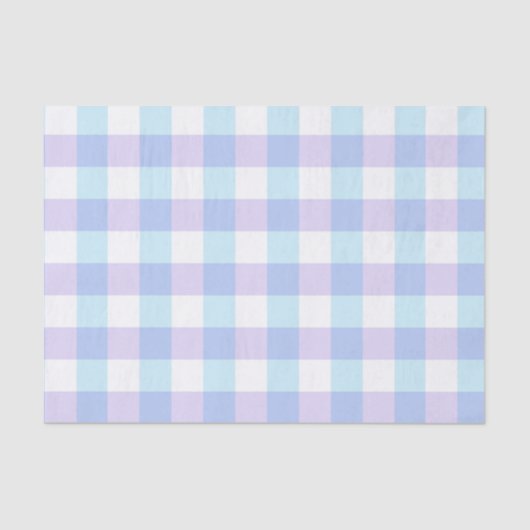 Pastel Blue en Paarse Gingham Tissuepapier (Voorkant)