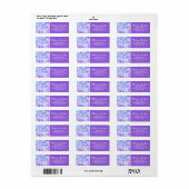 Pastel Blue en Paarse marmer vloeibare textuur Etiket (Full Sheet)