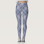 Pastel Blue en roze Leggings met Tartan (Voorkant)