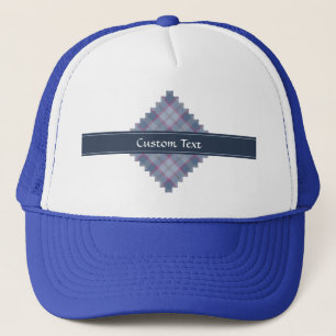 Pastel Blue en roze Tartan Trucker Hat Pet