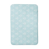 Pastel Blue en White Anchor Pattern Badmat (Voorkant Verticaal)