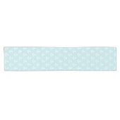 Pastel Blue en White Anchor Pattern Korte Tafelloper (Horizontaal)