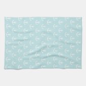 Pastel Blue en White Anchor Pattern Theedoek (Horizontaal)