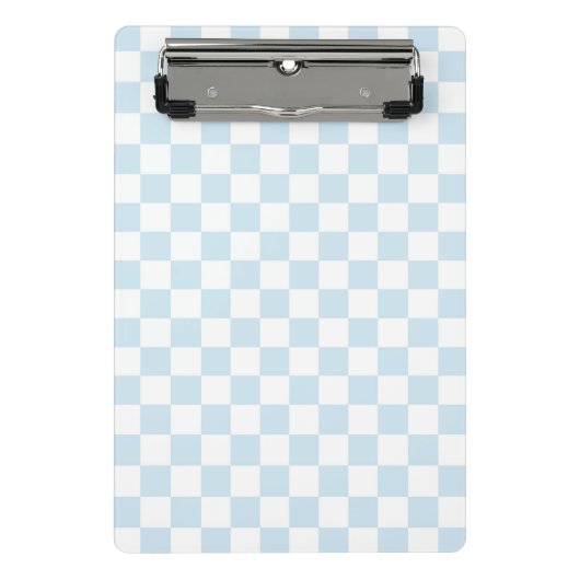 Pastel Blue en White Checkerboard Mini Klembord (Voorkant)
