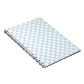 Pastel Blue en White Checkerboard Notitieboek (Rechterzijde)
