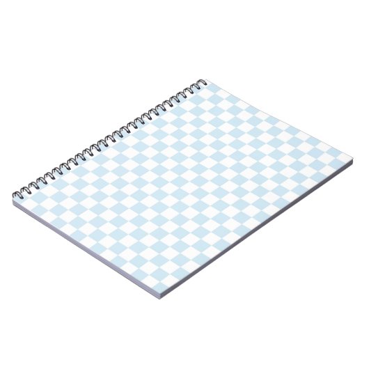 Pastel Blue en White Checkerboard Notitieboek (Linkerzijde)