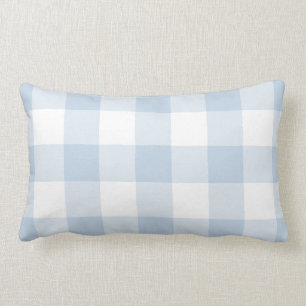 Pastel Blue en White Gingham Pattern Kussen