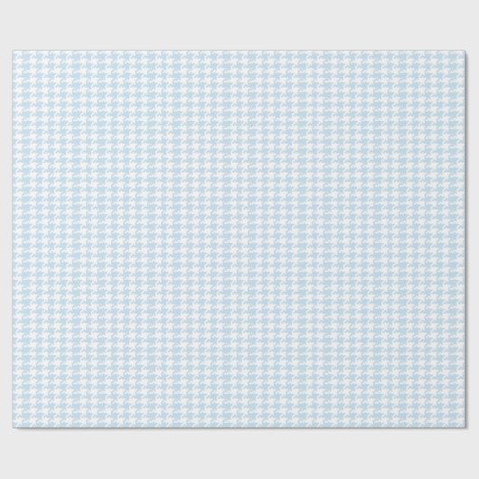 Pastel Blue en White Pied de Poule Pattern Cadeaupapier (Vlak)