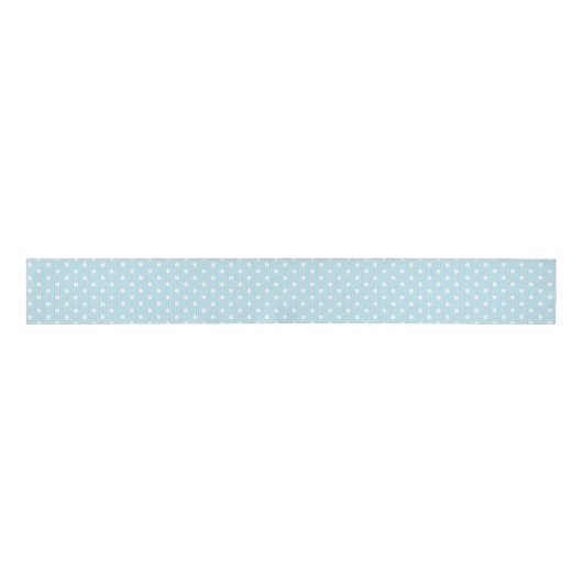 Pastel Blue en White Polka-Dot Pattern Grosgrain Lint (Voorkant)