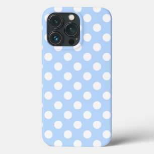 Pastel Blue en White Polka Dots Pattern iPhone 13 Pro Hoesje
