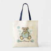 Pastel Blue en Yellow Cute Teddy Bear Tote Bag (Voorkant)