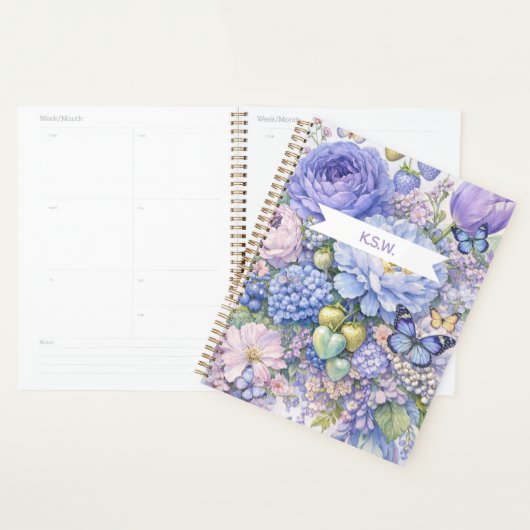 Pastel Blue Floral Butterfly Planner  (Display)