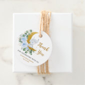 Pastel Blue Floral Greenery Elephant Hartelijk dan Bedankjes Labels (In situ)