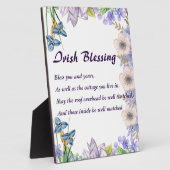 Pastel Blue Floral Lila Irish Blessing Prayer Fotoplaat (Zijkant)