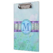 Pastel Blue Floral Monogram Klembord (Links)