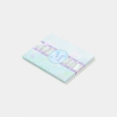 Pastel Blue Floral Monogram Post-it® Notes (Schuin)