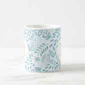 Pastel Blue Floral Pattern Monogram Koffiemok (Center)