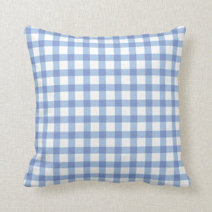 Pastel Blue Gingham Check Patroon Kussen