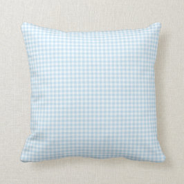Pastel Blue Gingham Check Sierkussen