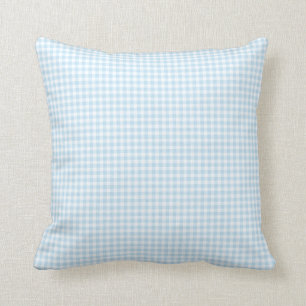Pastel Blue Gingham Check Sierkussen