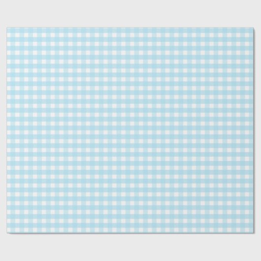 Pastel Blue Gingham Pattern Cadeaupapier (Vlak)