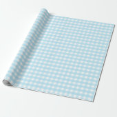 Pastel Blue Gingham Pattern Cadeaupapier (Uitgerold)
