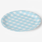 Pastel Blue Gingham Pattern Paper Bord (Gekanteld)