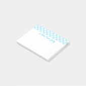 Pastel Blue Gingham Pattern Post-it® Notes (Schuin)