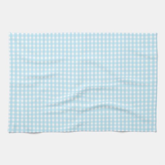 Pastel Blue Gingham Pattern Theedoek (Horizontaal)