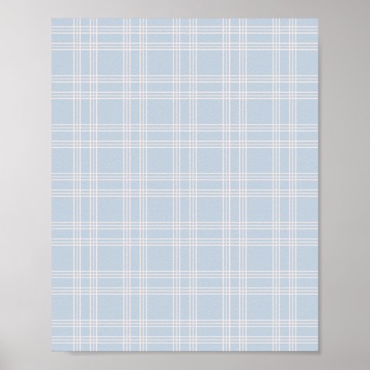 Pastel Blue Gingham Poster (Voorkant)
