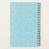 Pastel Blue Gold Confetti Stippen - Aangepaste Bul Notitieboek (Achterkant)