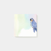 Pastel Blue & Gold Macaw Waterverf Parrot + Naam Post-it® Notes (Voorkant)