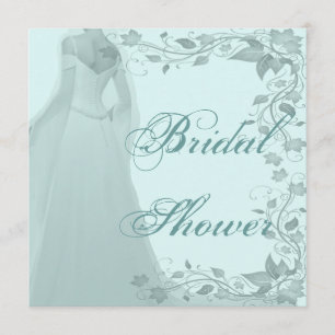 Pastel Blue Gown and Vines Vrijgezellenfeest Kaart