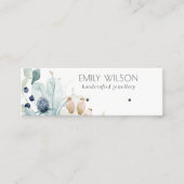 Pastel Blue Green Foliage Bunch Earning Display Mini Visitekaartje (Voorkant)
