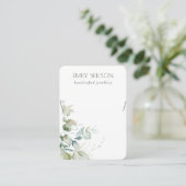 Pastel Blue Green Foliage Bunch Ketting Display Visitekaartje (Staand voorkant)