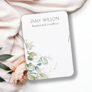 Pastel Blue Green Foliage Bunch Ketting Display Visitekaartje