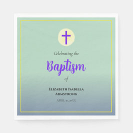 Pastel Blue Green Paars Spring Baptisme Servet