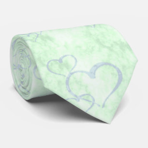 Pastel Blue Green Valentijn Hearts Mannen Stropdas