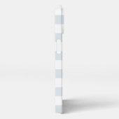 Pastel Blue-Grey Stripe New Mrs Bride iPhone Hoesje (Rechterkant)