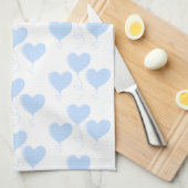 Pastel Blue Heart ballonpatroon. Theedoek (Quarter Fold)