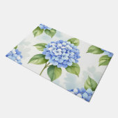 Pastel Blue Hydrangea Bouquet Pattern Deurmat (Schuin)