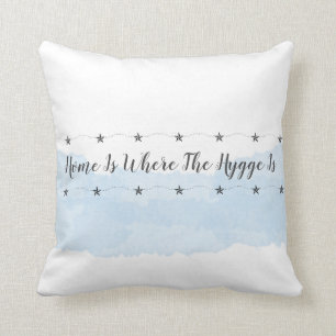 Pastel Blue Hygge Home Quote Kussen