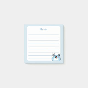 Pastel Blue Kawaii Chibi Frog met sprankelende oge Post-it® Notes