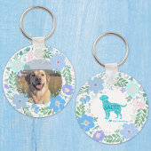 Pastel Blue Labrador Retriever Custom Photo  Sleutelhanger