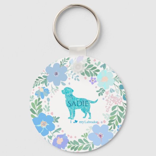 Pastel Blue Labrador Retriever Custom Photo  Sleutelhanger (Voorkant)